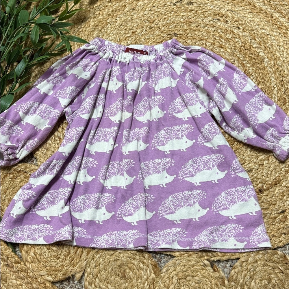 MILKBARN 12-18mo porcupine Organic Cotton print Top.